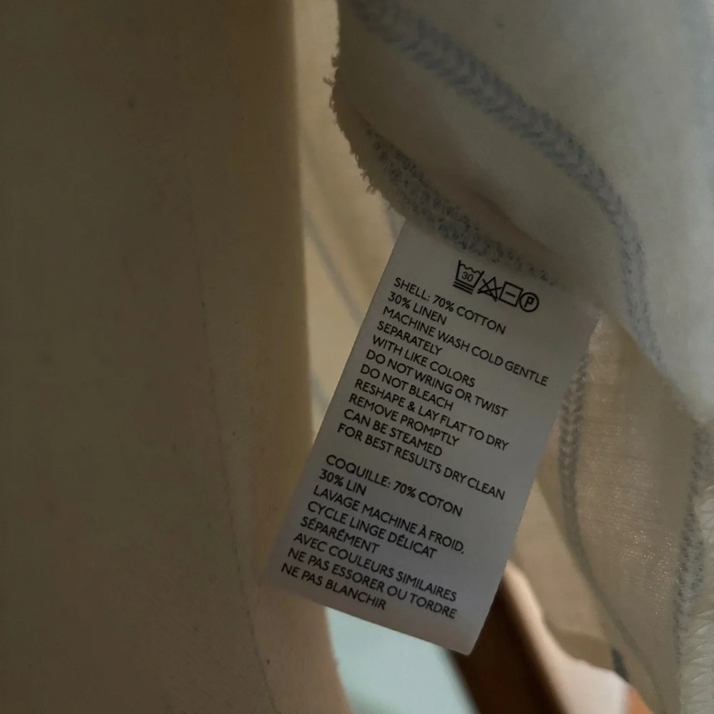 URBAN OUTFITTERS Sale! Cropped Tie Waist Top Light Jacket Blue & White Medium - Picture 6 of 6